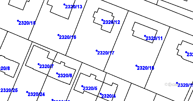 Parcela st. 2320/17 v KÚ Nová Paka, Katastrální mapa