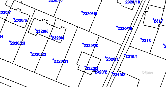 Parcela st. 2320/20 v KÚ Nová Paka, Katastrální mapa