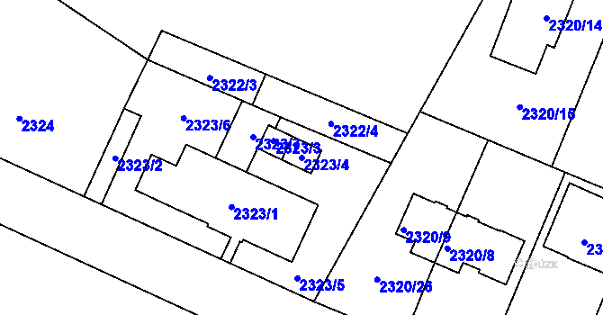 Parcela st. 2323/4 v KÚ Nová Paka, Katastrální mapa