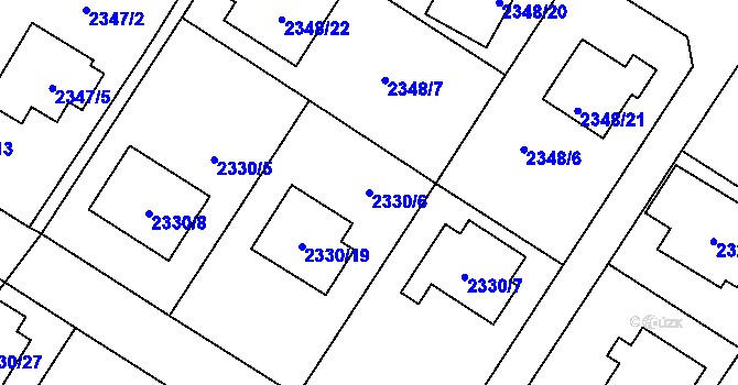 Parcela st. 2330/6 v KÚ Nová Paka, Katastrální mapa
