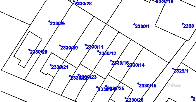 Parcela st. 2330/12 v KÚ Nová Paka, Katastrální mapa