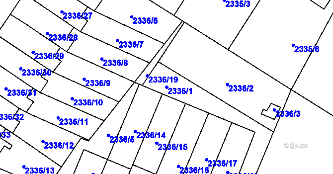 Parcela st. 2336/1 v KÚ Nová Paka, Katastrální mapa