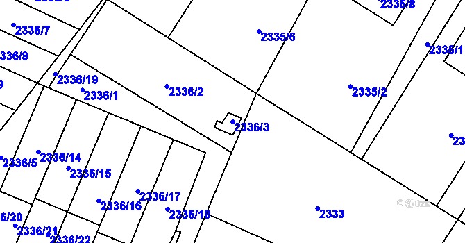 Parcela st. 2336/3 v KÚ Nová Paka, Katastrální mapa