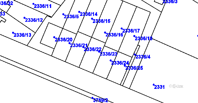 Parcela st. 2336/23 v KÚ Nová Paka, Katastrální mapa