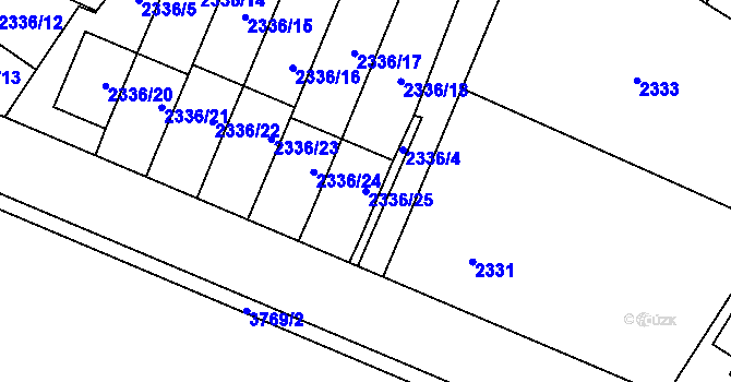 Parcela st. 2336/25 v KÚ Nová Paka, Katastrální mapa