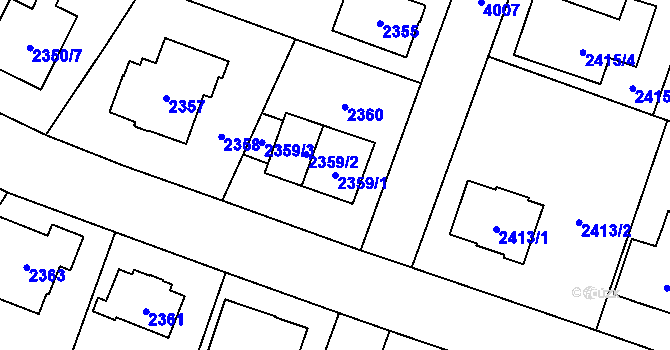 Parcela st. 2359/1 v KÚ Nová Paka, Katastrální mapa