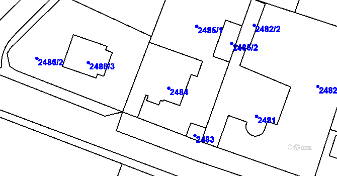 Parcela st. 2484 v KÚ Nová Paka, Katastrální mapa
