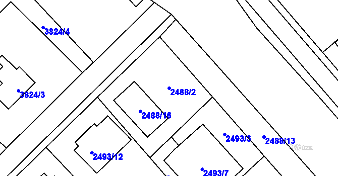 Parcela st. 2488/2 v KÚ Nová Paka, Katastrální mapa
