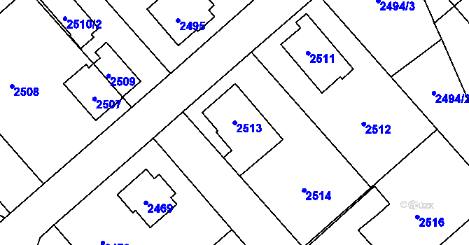 Parcela st. 2513 v KÚ Nová Paka, Katastrální mapa