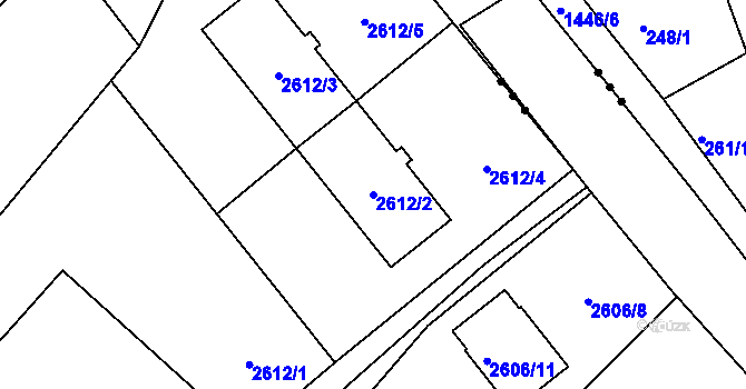 Parcela st. 2612/2 v KÚ Nová Paka, Katastrální mapa