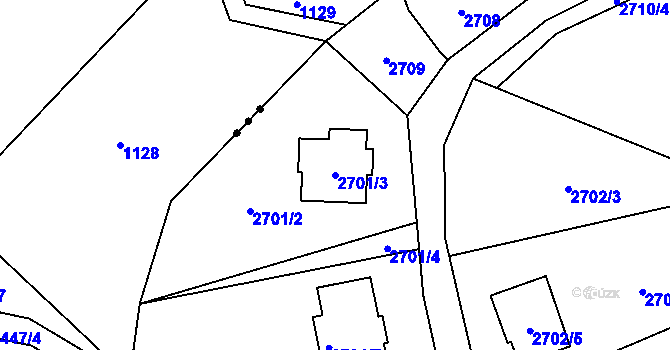 Parcela st. 2701/3 v KÚ Nová Paka, Katastrální mapa