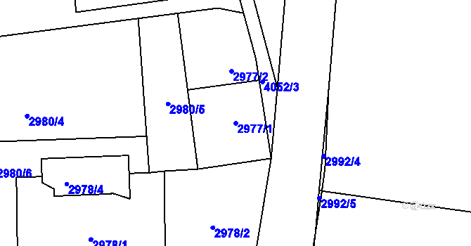 Parcela st. 2977/1 v KÚ Nová Paka, Katastrální mapa