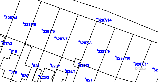Parcela st. 3287/8 v KÚ Nová Paka, Katastrální mapa