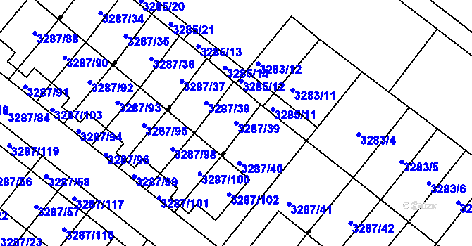 Parcela st. 3287/39 v KÚ Nová Paka, Katastrální mapa