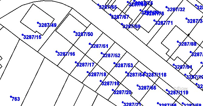 Parcela st. 3287/52 v KÚ Nová Paka, Katastrální mapa