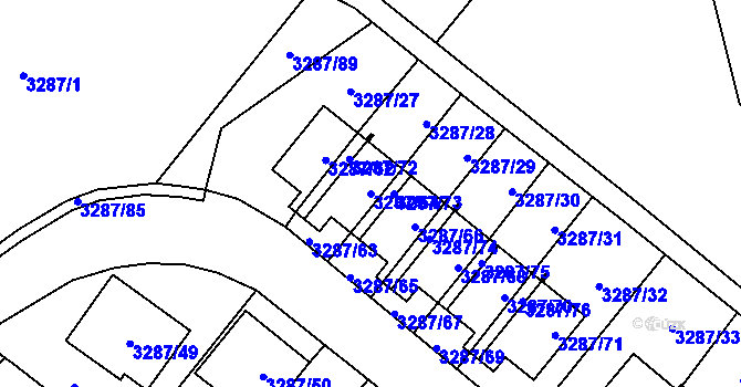 Parcela st. 3287/64 v KÚ Nová Paka, Katastrální mapa