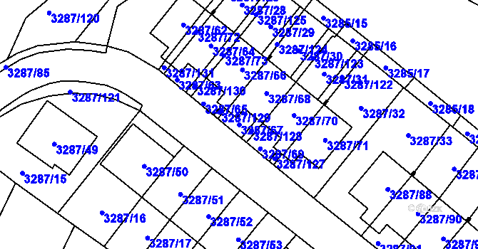 Parcela st. 3287/67 v KÚ Nová Paka, Katastrální mapa