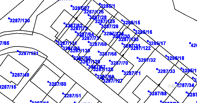 Parcela st. 3287/68 v KÚ Nová Paka, Katastrální mapa