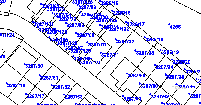 Parcela st. 3287/71 v KÚ Nová Paka, Katastrální mapa