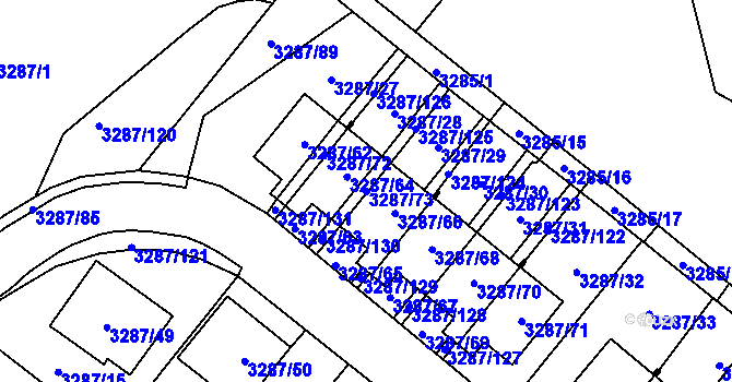 Parcela st. 3287/73 v KÚ Nová Paka, Katastrální mapa