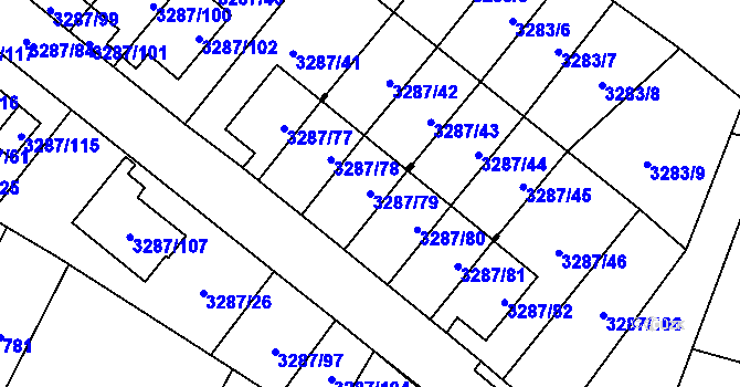 Parcela st. 3287/79 v KÚ Nová Paka, Katastrální mapa