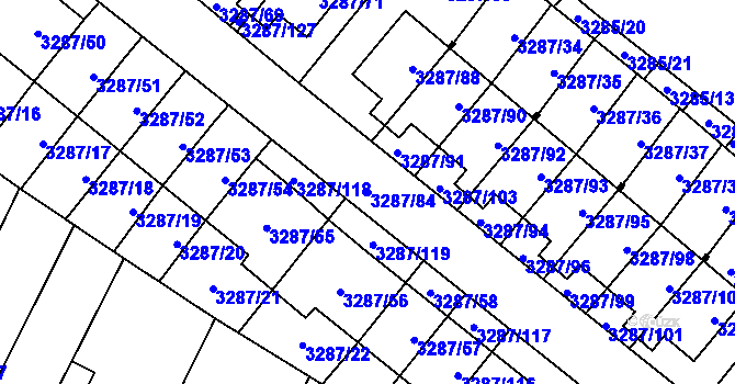 Parcela st. 3287/84 v KÚ Nová Paka, Katastrální mapa