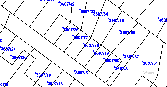 Parcela st. 3607/78 v KÚ Nová Paka, Katastrální mapa