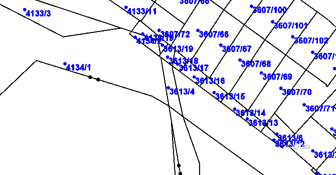 Parcela st. 3613/4 v KÚ Nová Paka, Katastrální mapa