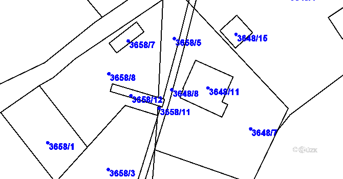 Parcela st. 3648/8 v KÚ Nová Paka, Katastrální mapa