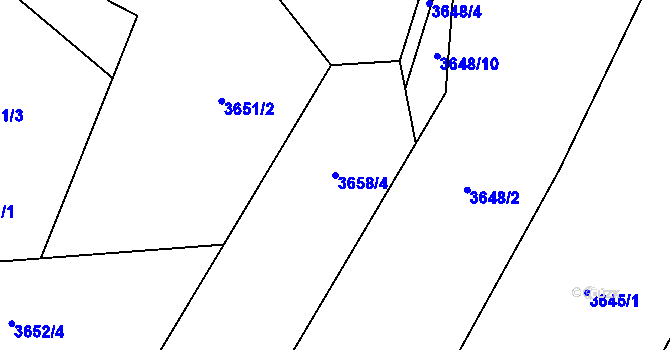 Parcela st. 3658/4 v KÚ Nová Paka, Katastrální mapa