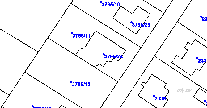 Parcela st. 3795/24 v KÚ Nová Paka, Katastrální mapa