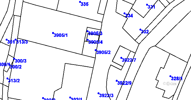 Parcela st. 3905/2 v KÚ Nová Paka, Katastrální mapa