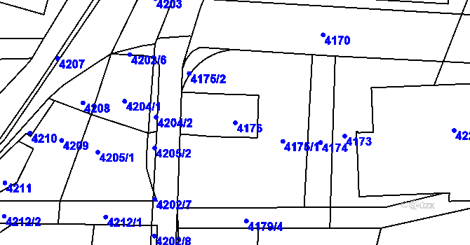 Parcela st. 4176 v KÚ Nová Paka, Katastrální mapa