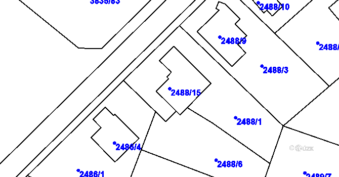 Parcela st. 2488/15 v KÚ Nová Paka, Katastrální mapa