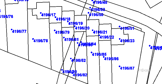 Parcela st. 4196/84 v KÚ Nová Paka, Katastrální mapa
