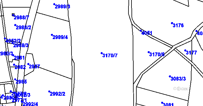 Parcela st. 3170/7 v KÚ Nová Paka, Katastrální mapa