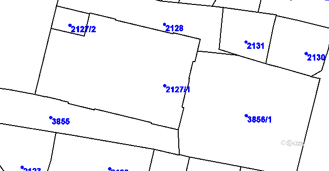 Parcela st. 2127/1 v KÚ Nová Paka, Katastrální mapa