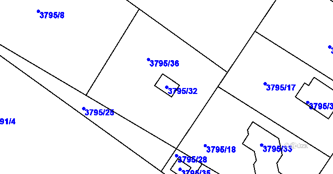 Parcela st. 3795/32 v KÚ Nová Paka, Katastrální mapa