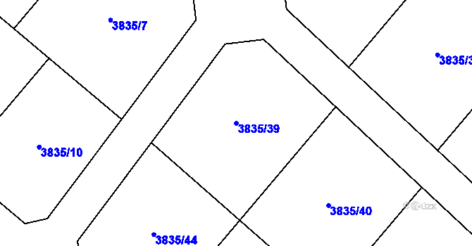 Parcela st. 3835/39 v KÚ Nová Paka, Katastrální mapa