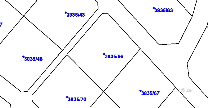 Parcela st. 3835/66 v KÚ Nová Paka, Katastrální mapa