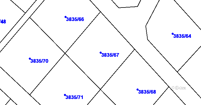 Parcela st. 3835/67 v KÚ Nová Paka, Katastrální mapa