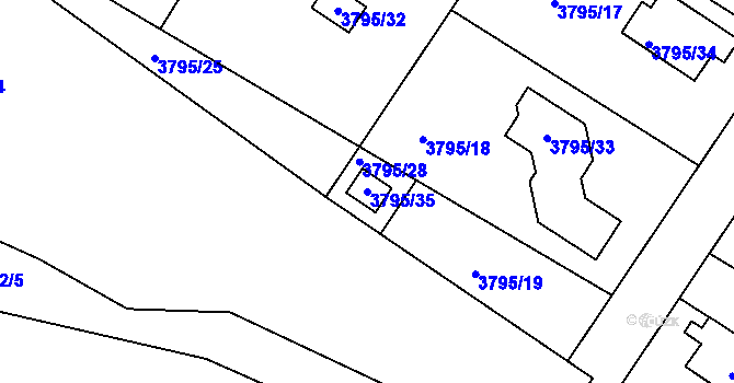 Parcela st. 3795/35 v KÚ Nová Paka, Katastrální mapa