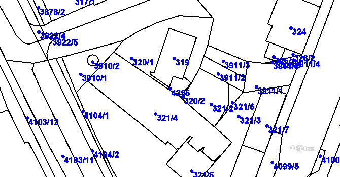 Parcela st. 4256 v KÚ Nová Paka, Katastrální mapa
