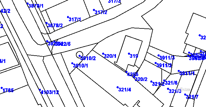 Parcela st. 320/1 v KÚ Nová Paka, Katastrální mapa