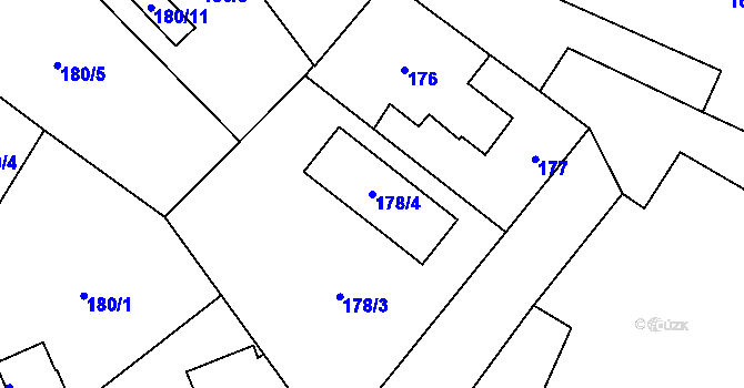 Parcela st. 178/4 v KÚ Nová Paka, Katastrální mapa