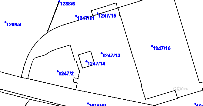 Parcela st. 1247/13 v KÚ Nová Paka, Katastrální mapa
