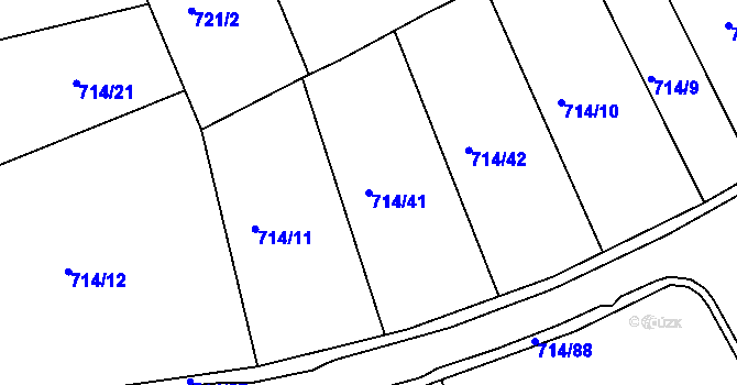Parcela st. 714/41 v KÚ Mezirolí, Katastrální mapa