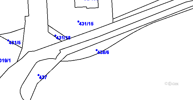 Parcela st. 438/6 v KÚ Mezirolí, Katastrální mapa