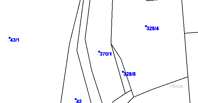 Parcela st. 370/1 v KÚ Mezirolí, Katastrální mapa