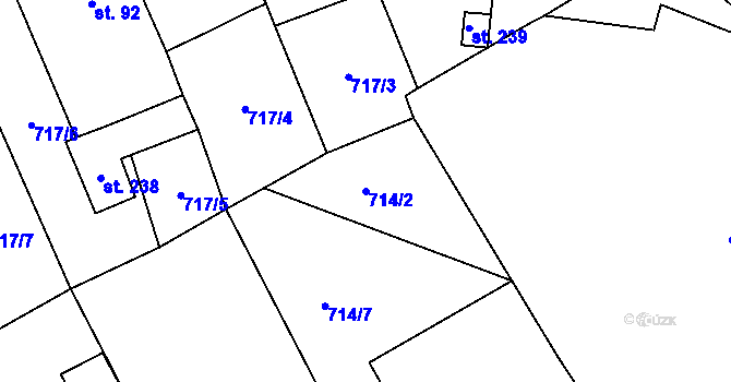 Parcela st. 714/2 v KÚ Mezirolí, Katastrální mapa